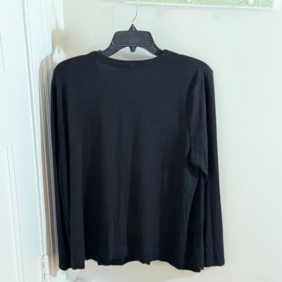 J.Jill Wearever collection one-button flowy jersey knit cardi, black, size PL - Picture 2 of 12